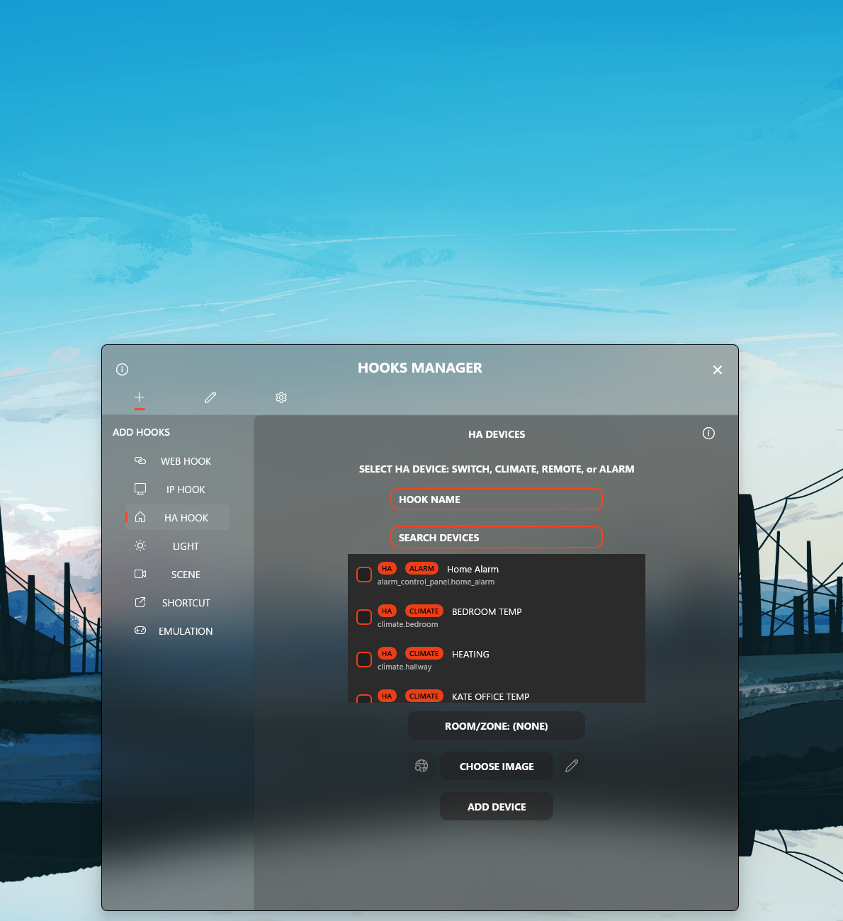 HOOKS Settings